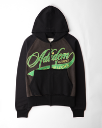 Chainstitch Ribbon Hoodie - Black & Green