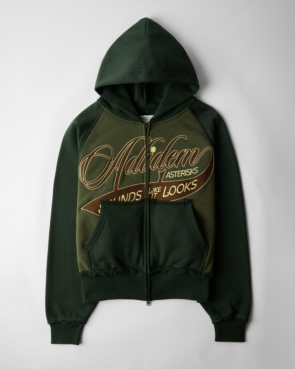 Chainstitch Ribbon Hoodie - Green