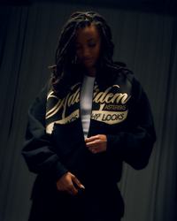 Chainstitch Ribbon Hoodie - Black / Cream