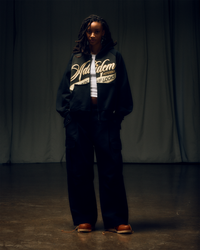 Chainstitch Ribbon Hoodie - Black / Cream