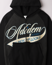 Chainstitch Ribbon Hoodie - Black