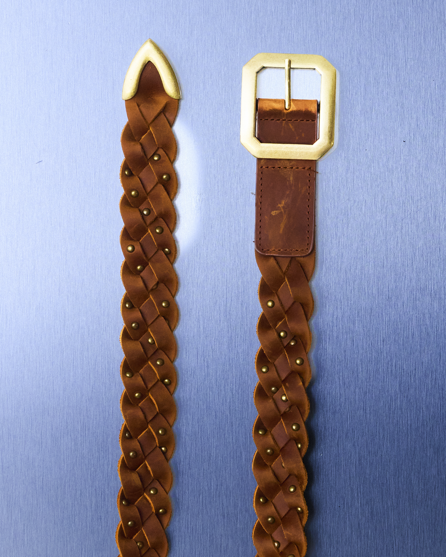 Weave Studded Leather Belt