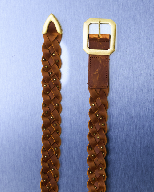 Weave Studded Leather Belt