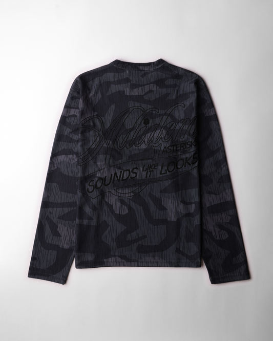 Chainstitch Cursive Script Thermal- Black Camo